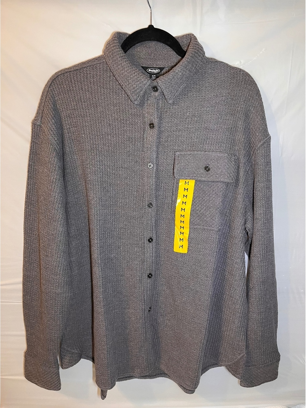 Buffalo Jeans Women's Medium Heather Rock Waffle Button-Up Shirt